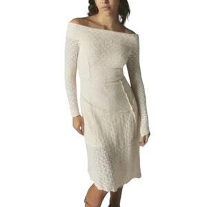 Urban Outfitters Silence + Noise NWT Yaya Cream Off the Shoulder Midi Dress